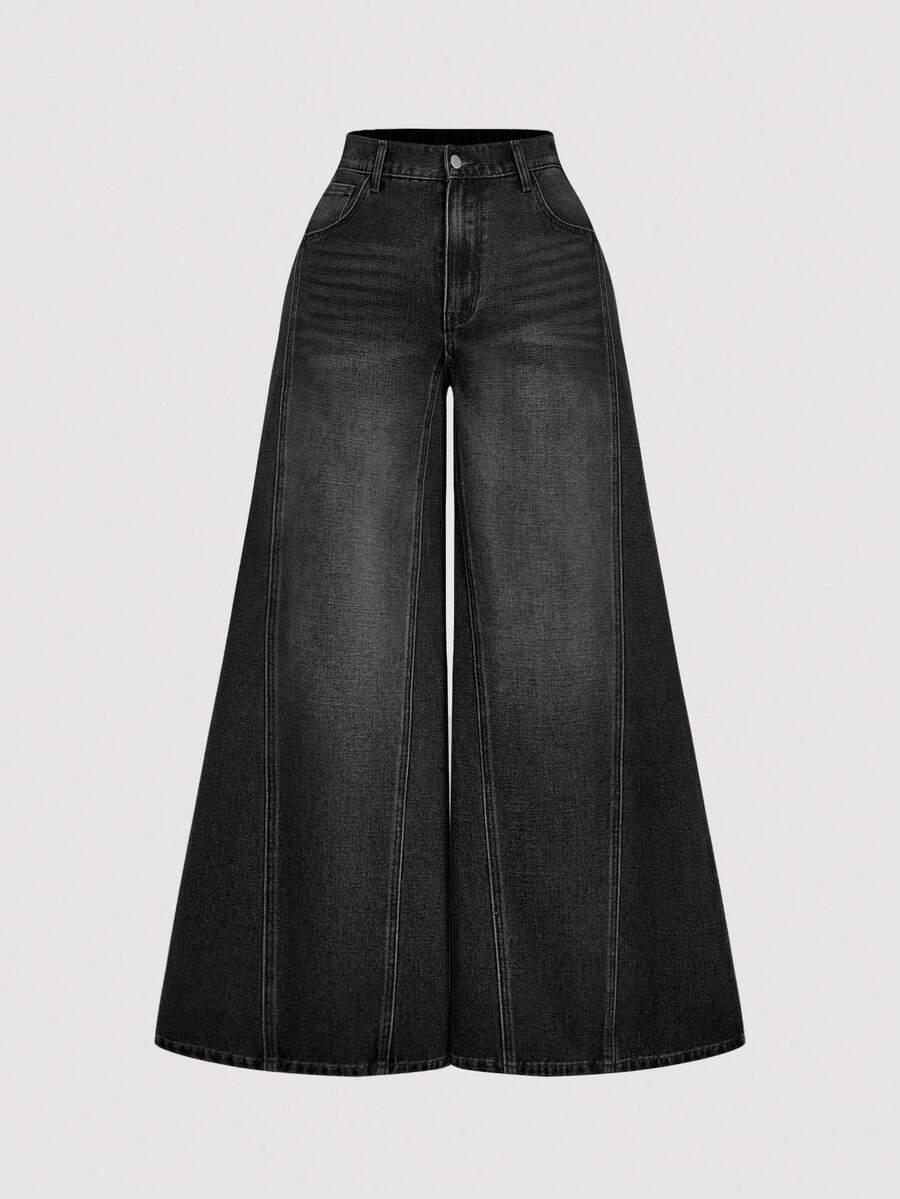 CZARNE SPODNIE JEANS