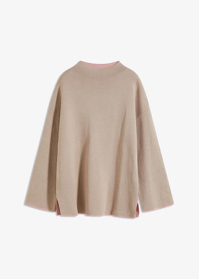 SWETER DWUSTRONNY Z DZIANINY