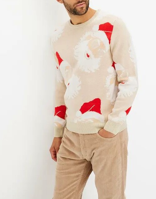 SWETER Z CIENKIEJ DZIANINY Z MOTYWEM ŚWIĄTECZNYM