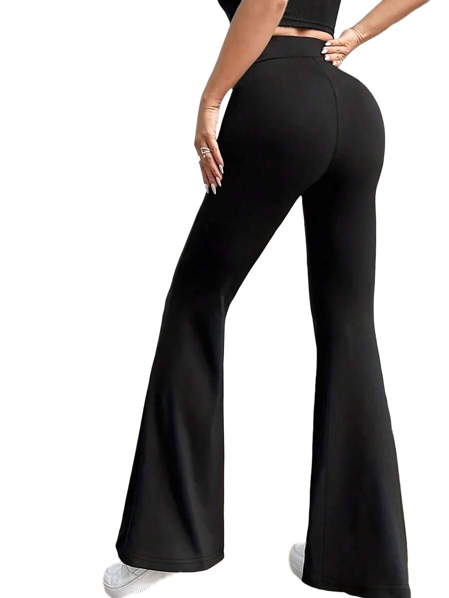 czarne legginsy dzwony