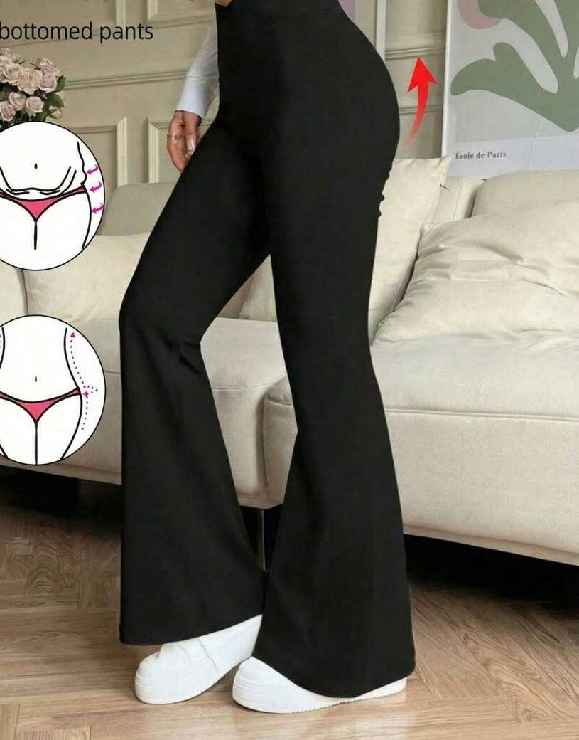czarne legginsy dzwony