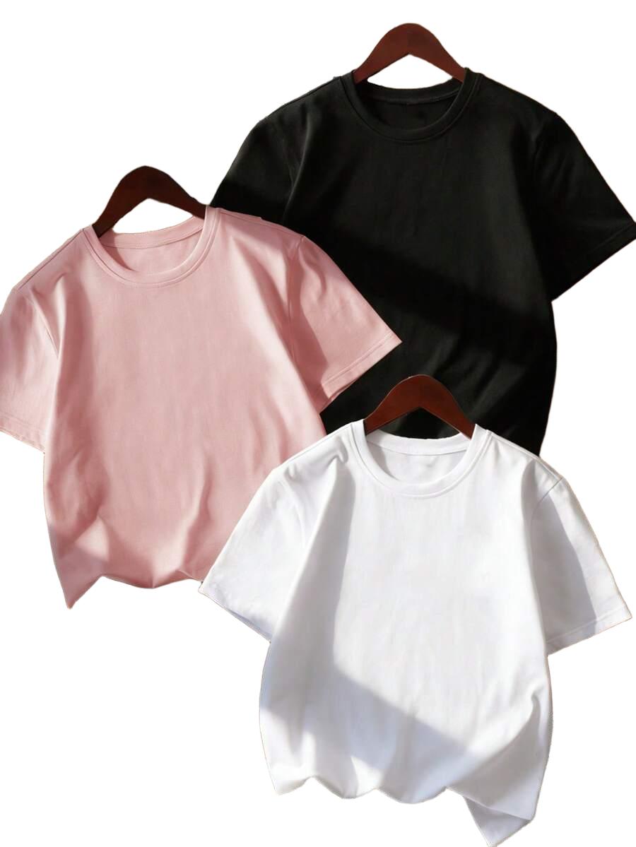 T-SHIRT OKRĄGŁY DEKOLT 3-PACK