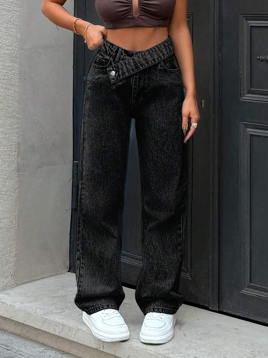 czarne spodnie jeans 