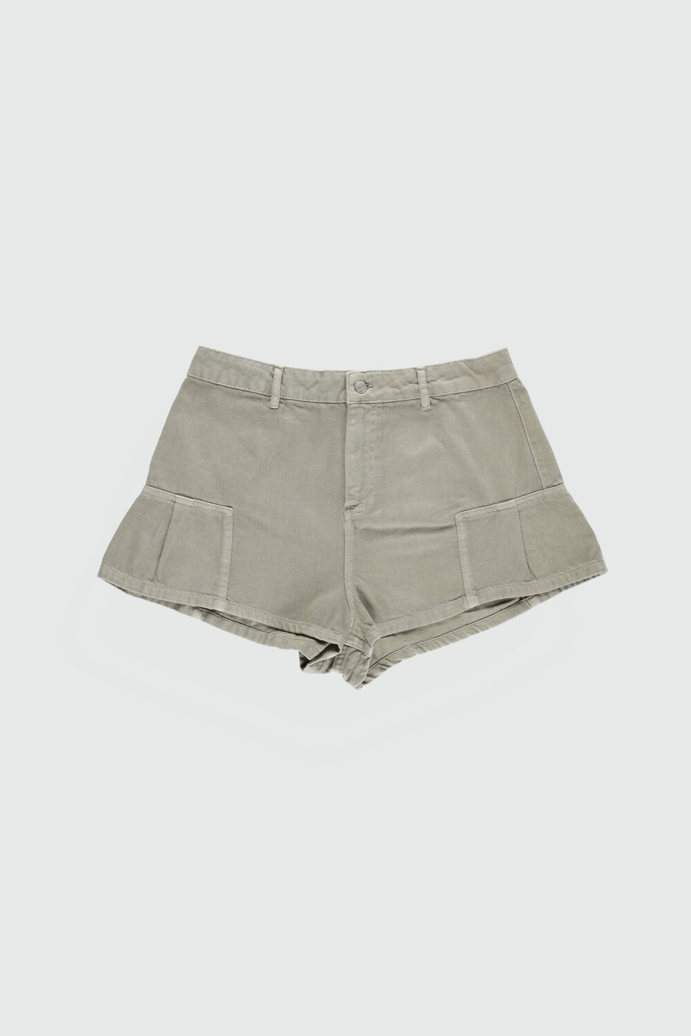 ZIELONE KRÓTKIE SPODENKI JEANS ZAMEK