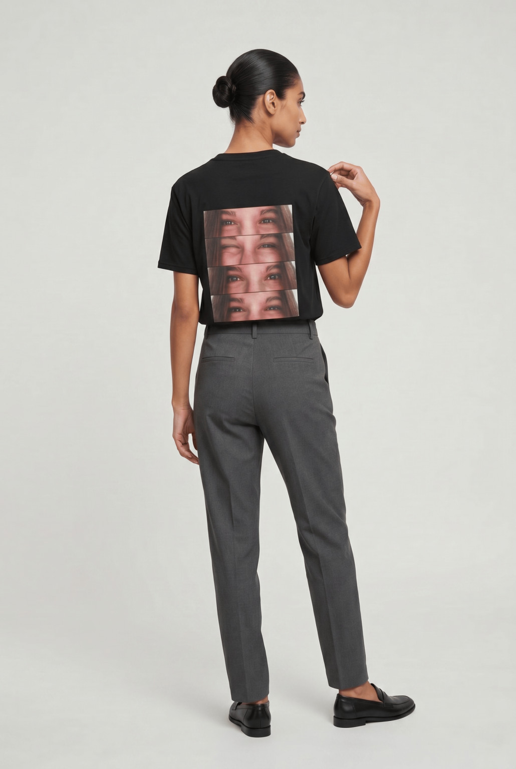 czarny t-shirt nadruk
