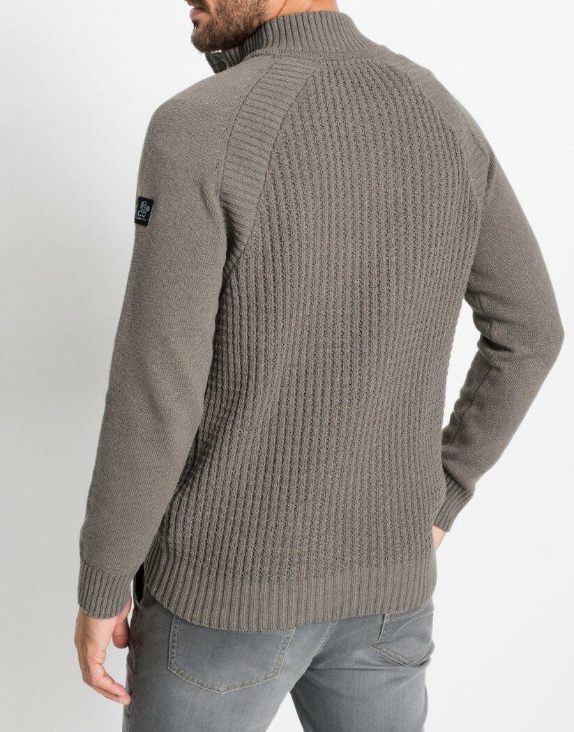 GRUBY SWETER MĘSKI ZE STÓJKĄ