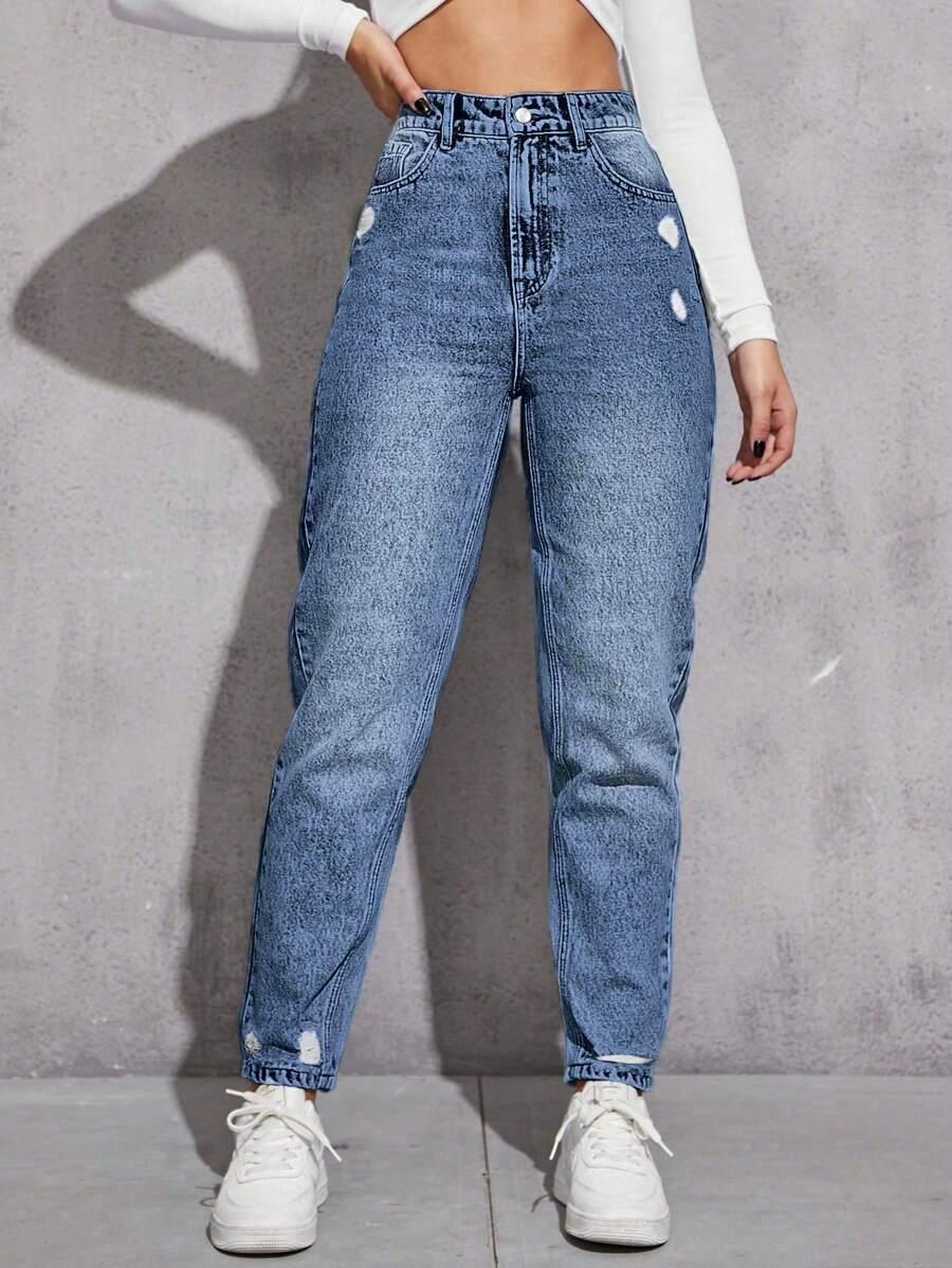 SPODNIE JEANS PRZETARCIA