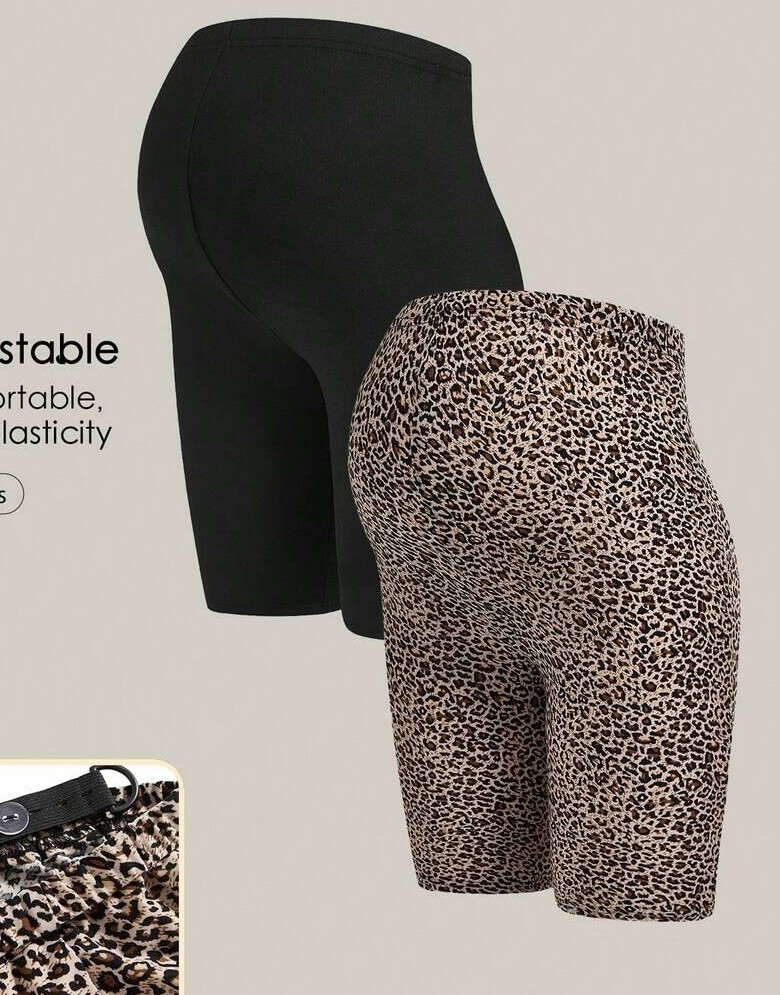 ciążowe regulowane krótkie spodenki legginsy 2-pack