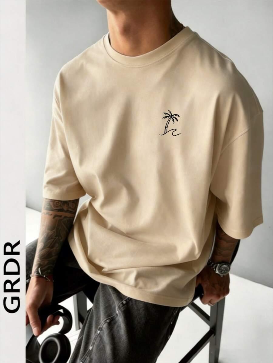 beżowy t-shirt krótki rękaw