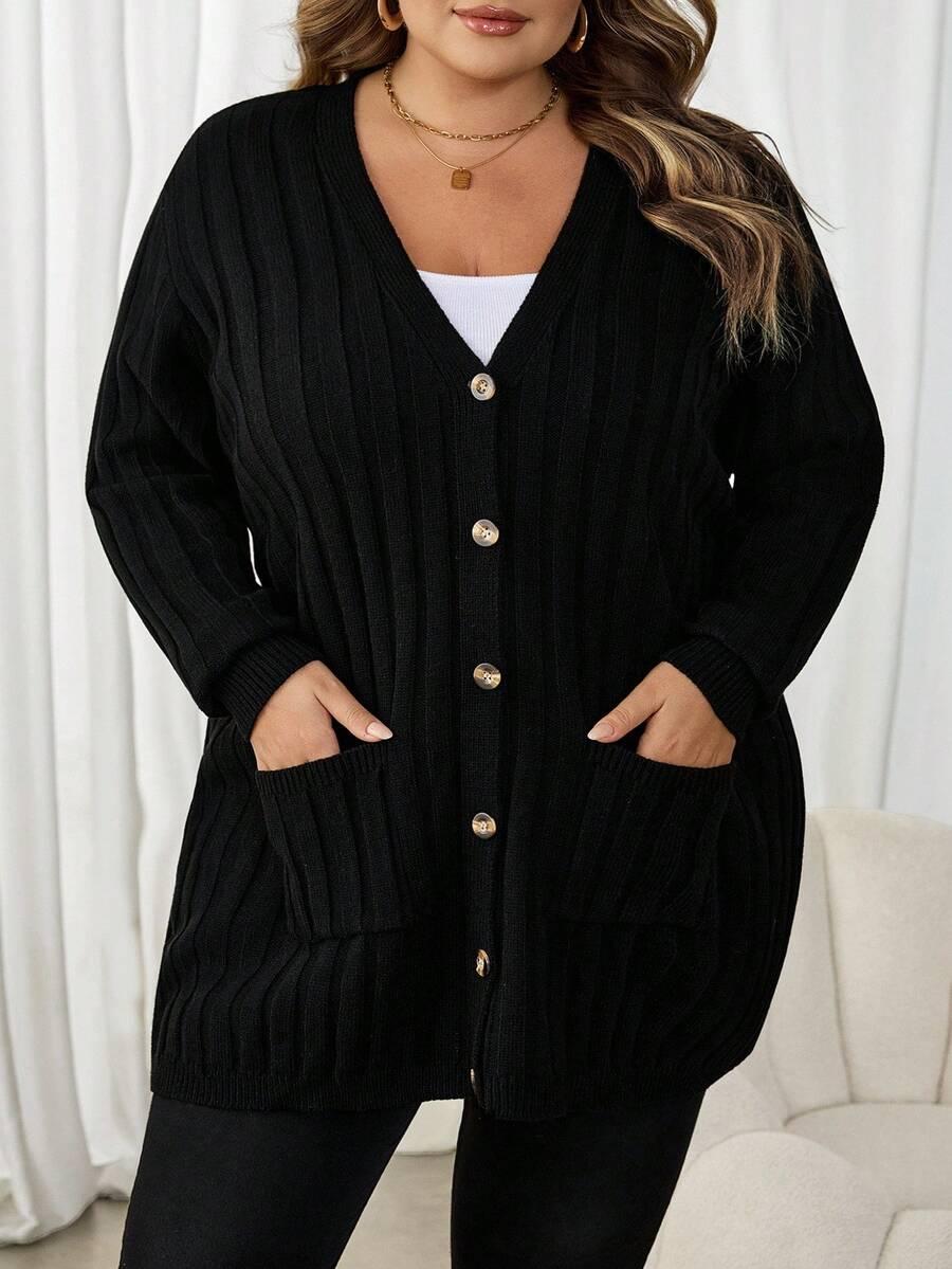 CZARNY ROZPINANY SWETER 