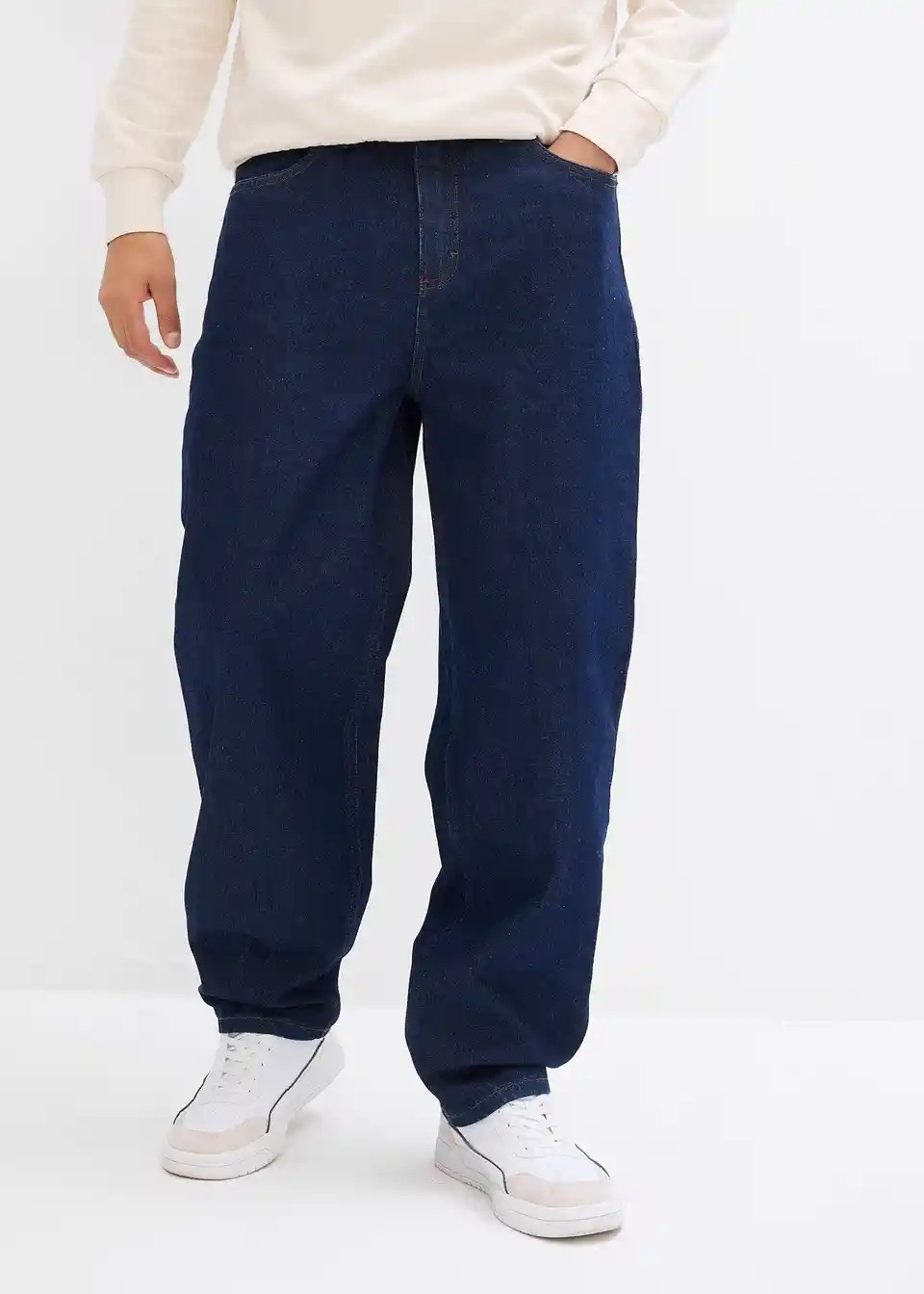 GRANATOWE SPODNIE JEANS