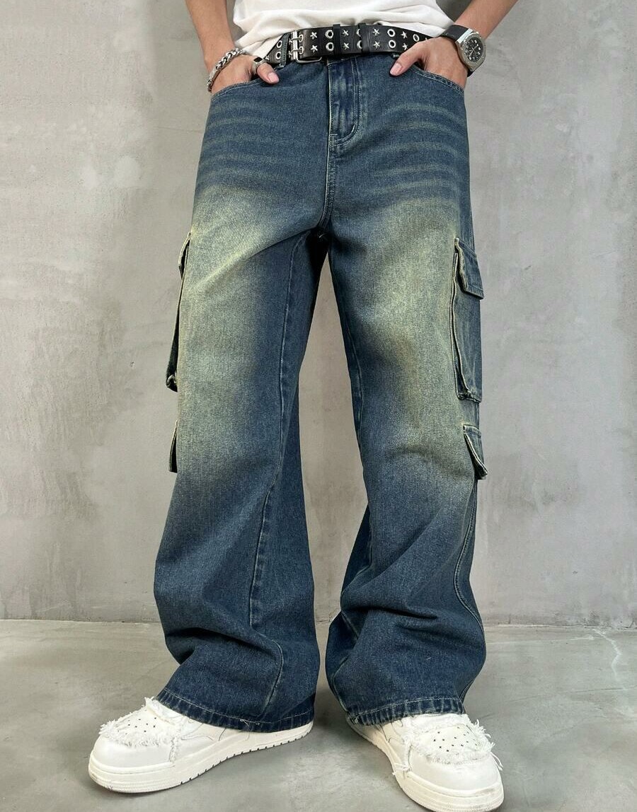spodnie jeans bojówki