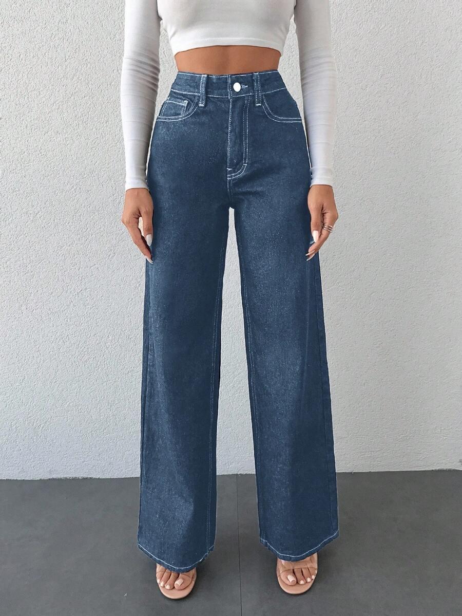 niebieskie spodnie jeans