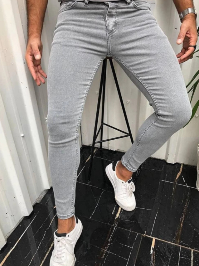 SZARE SPODNIE JEANS