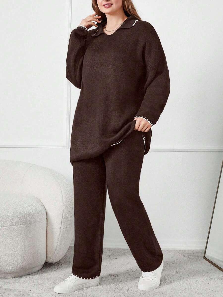 SWETER SPODNIE KOMPLET