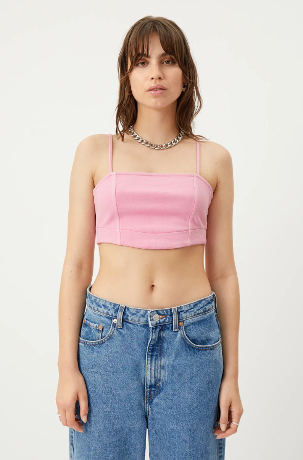 RÓŻOWY CROP TOP ZAMEK