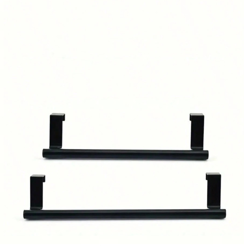 czarny wieszak na ręcznik 2-pack