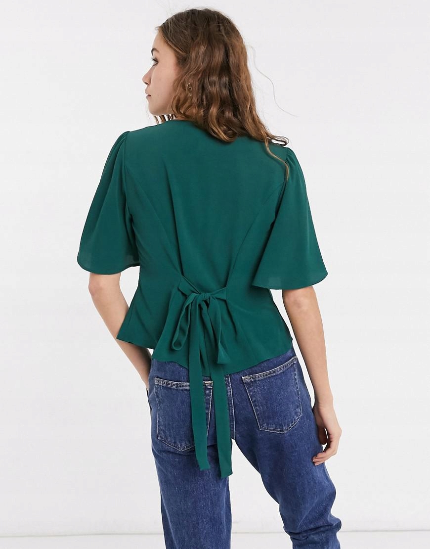 ZIELONA BLUZKA V-NECK
