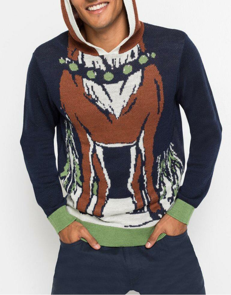 SWETER Z KAPTUREM  MOTYW ŚWIĄTECZNY