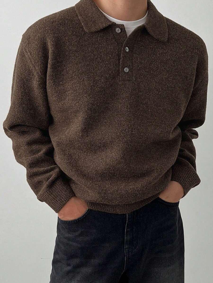 brązowy sweter guziki