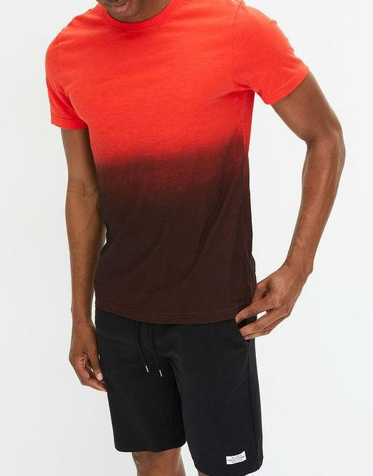 T-SHIRT MĘSKI OKRĄGŁY DEKOLT BAWEŁNA OMBRE