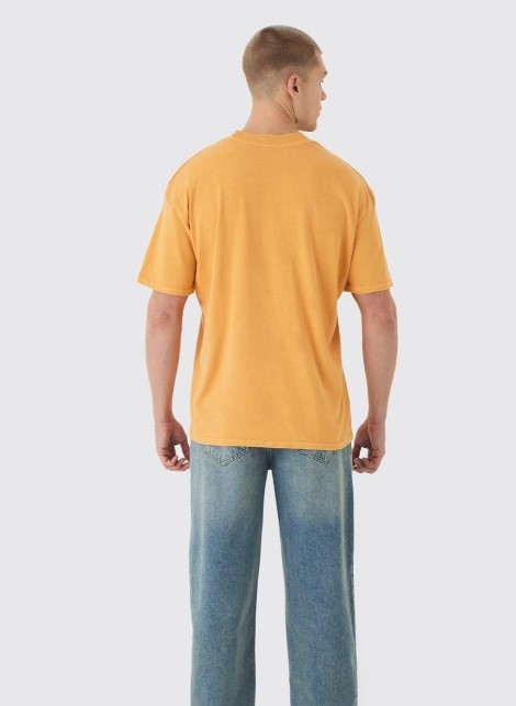 pomarańczowy T-shirt okrągły dekolt 