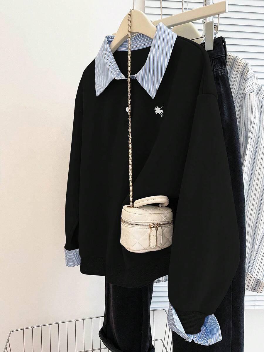BLUZA ŁĄCZENIE KOŁNIERZYK