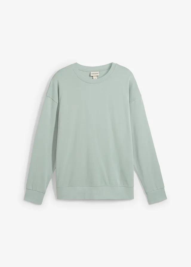 BAWEŁNIANA BLUZA Z OKRĄGŁYM DEKOLTEM