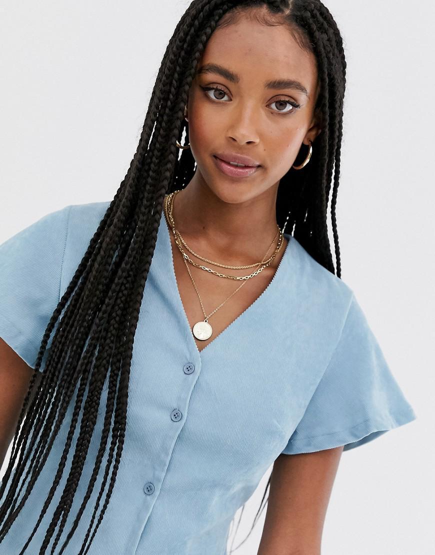 NIEBIESKA SUKIENKA PRĄŻKI V NECK