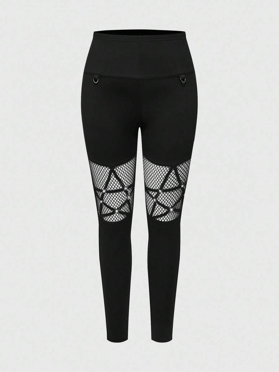 CZARNE LEGGINSY SIATECZKA
