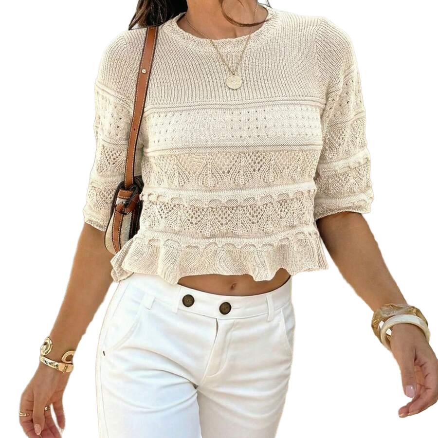 SWETER DAMSKI Z FALBANKĄ