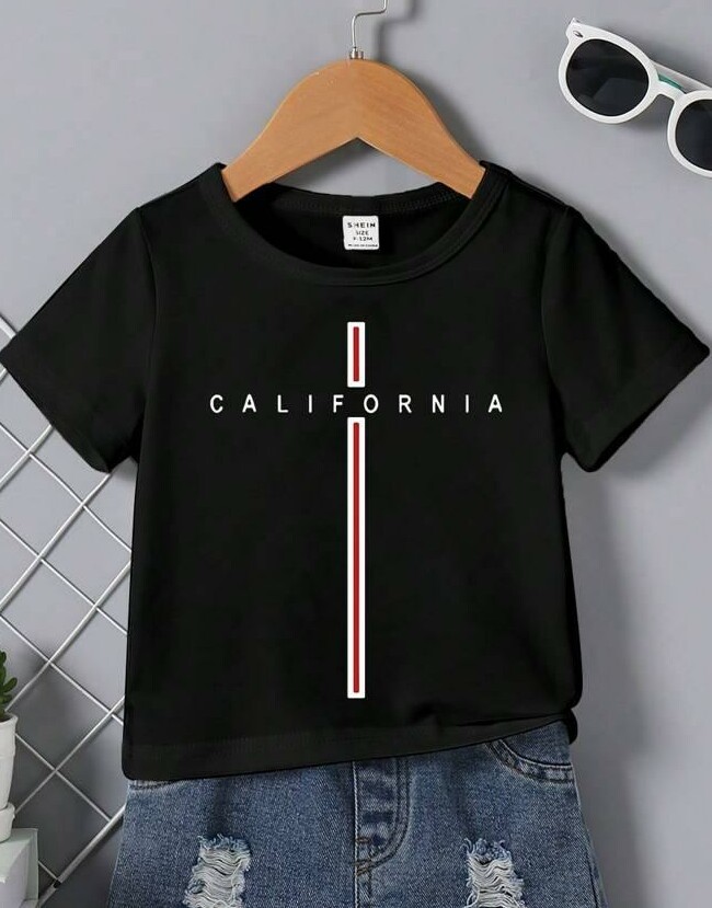 czarny t-shirt nadruk
