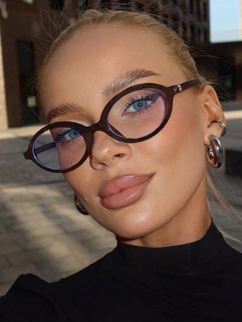 BRĄZOWE OKULARY ZERÓWKI