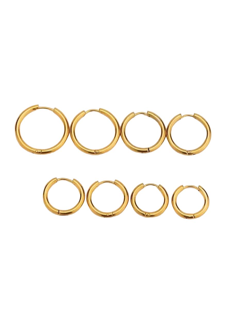 złote kolczyki kółka 2-pack