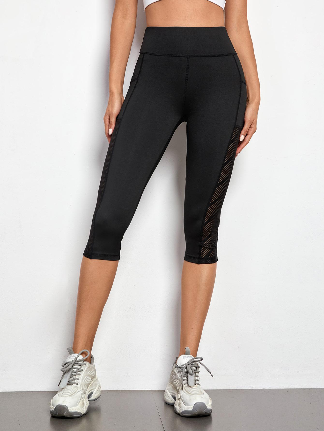 CZARNE SPLOTOWE LEGGINSY 3/4