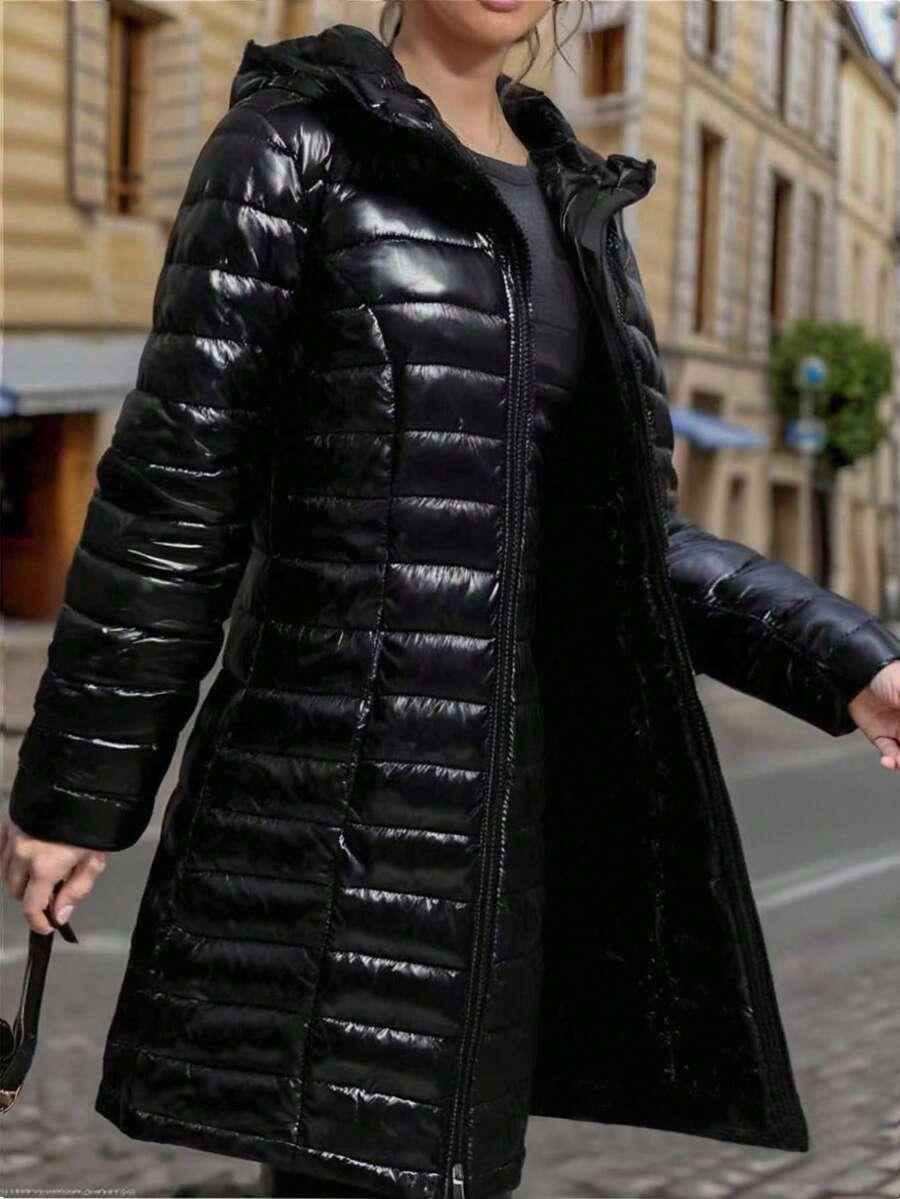 czarna pikowana kurtka