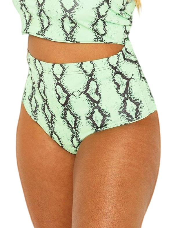 dół bikini wysoki stan animal print