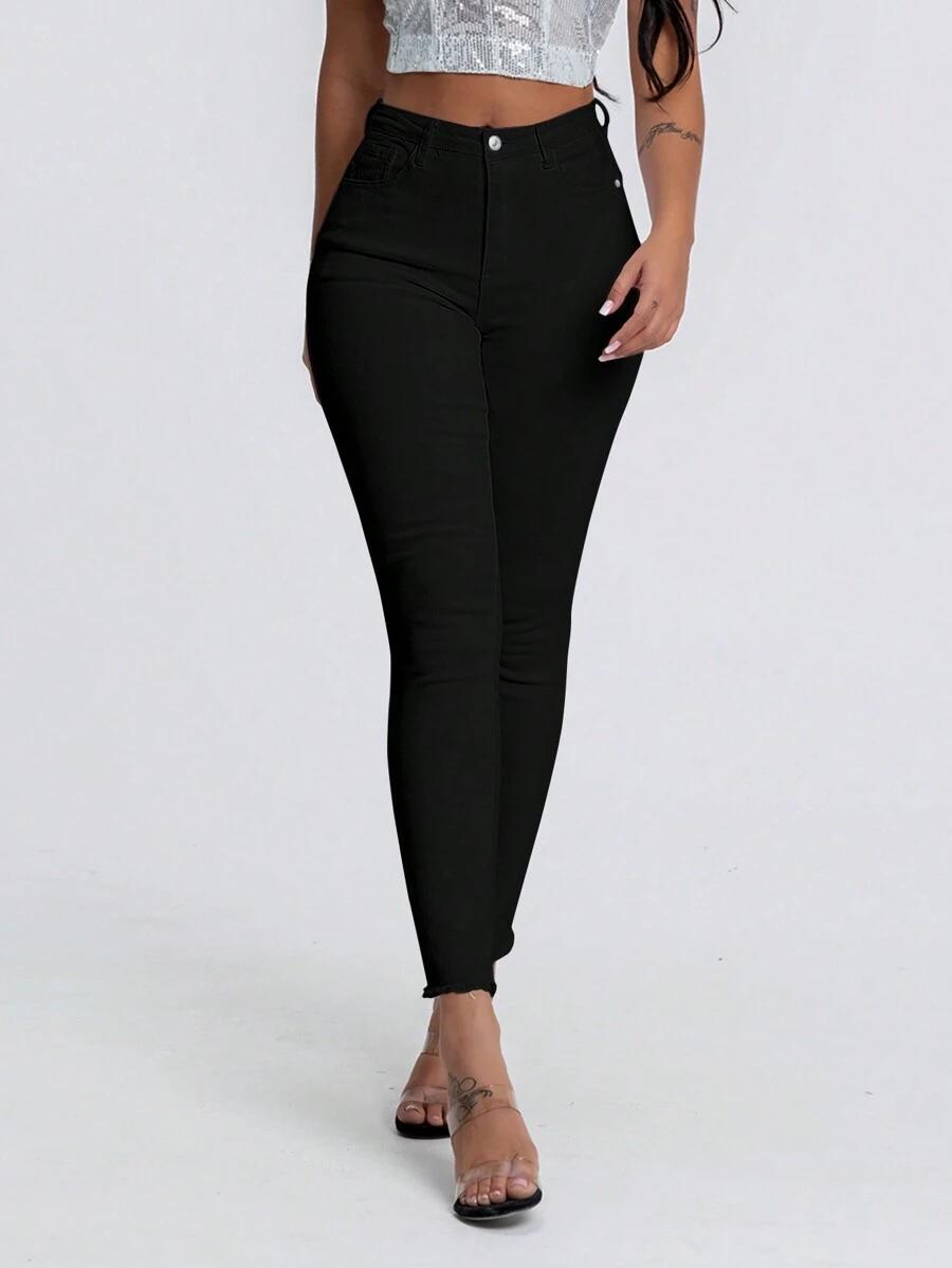 CZARNE SPODNIE JEANS RURKI