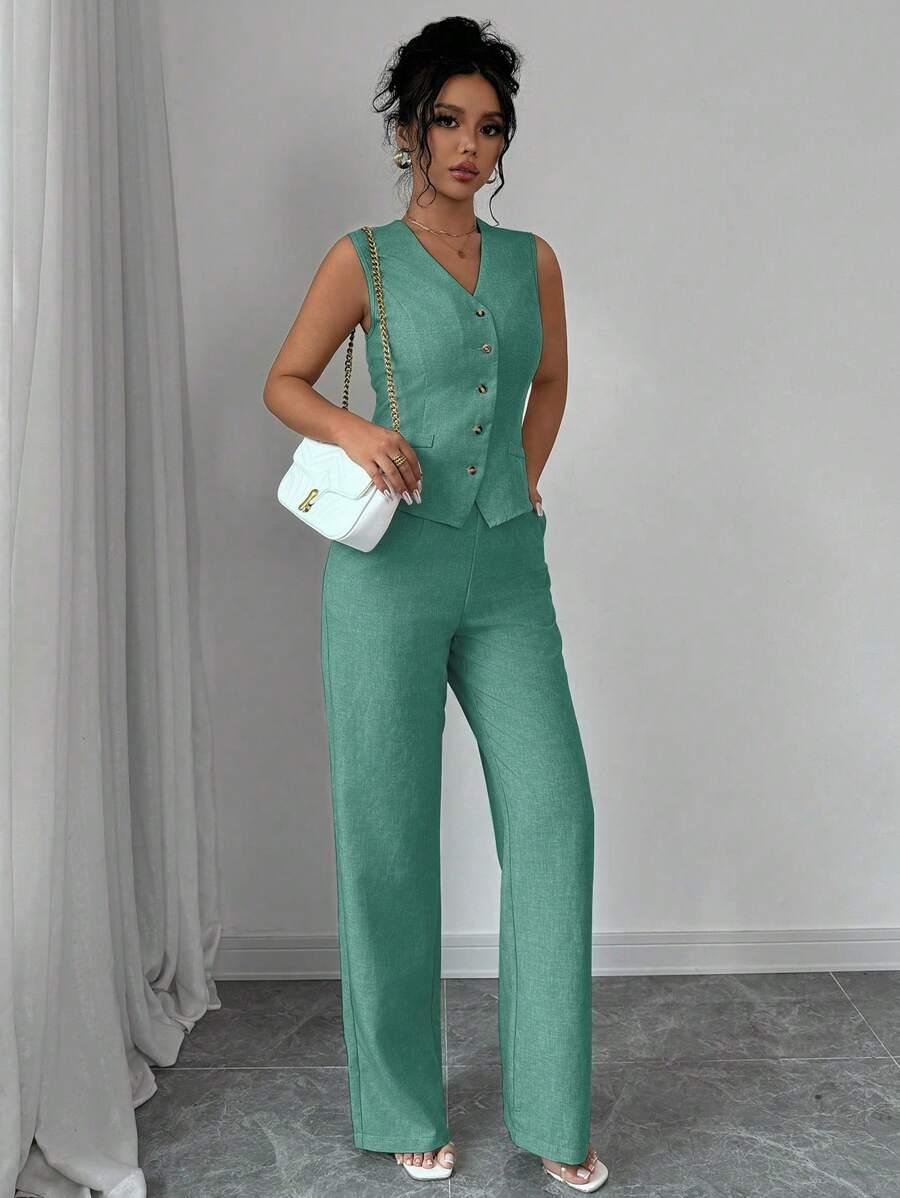 KOMPLET KAMIZELKA SPODNIE