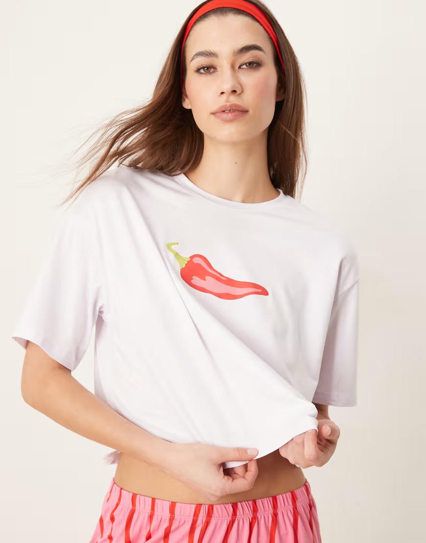 BIAŁY T-SHIRT PRINT 