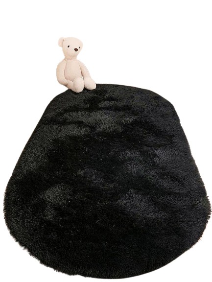 CZARNY FLUFFY DYWAN