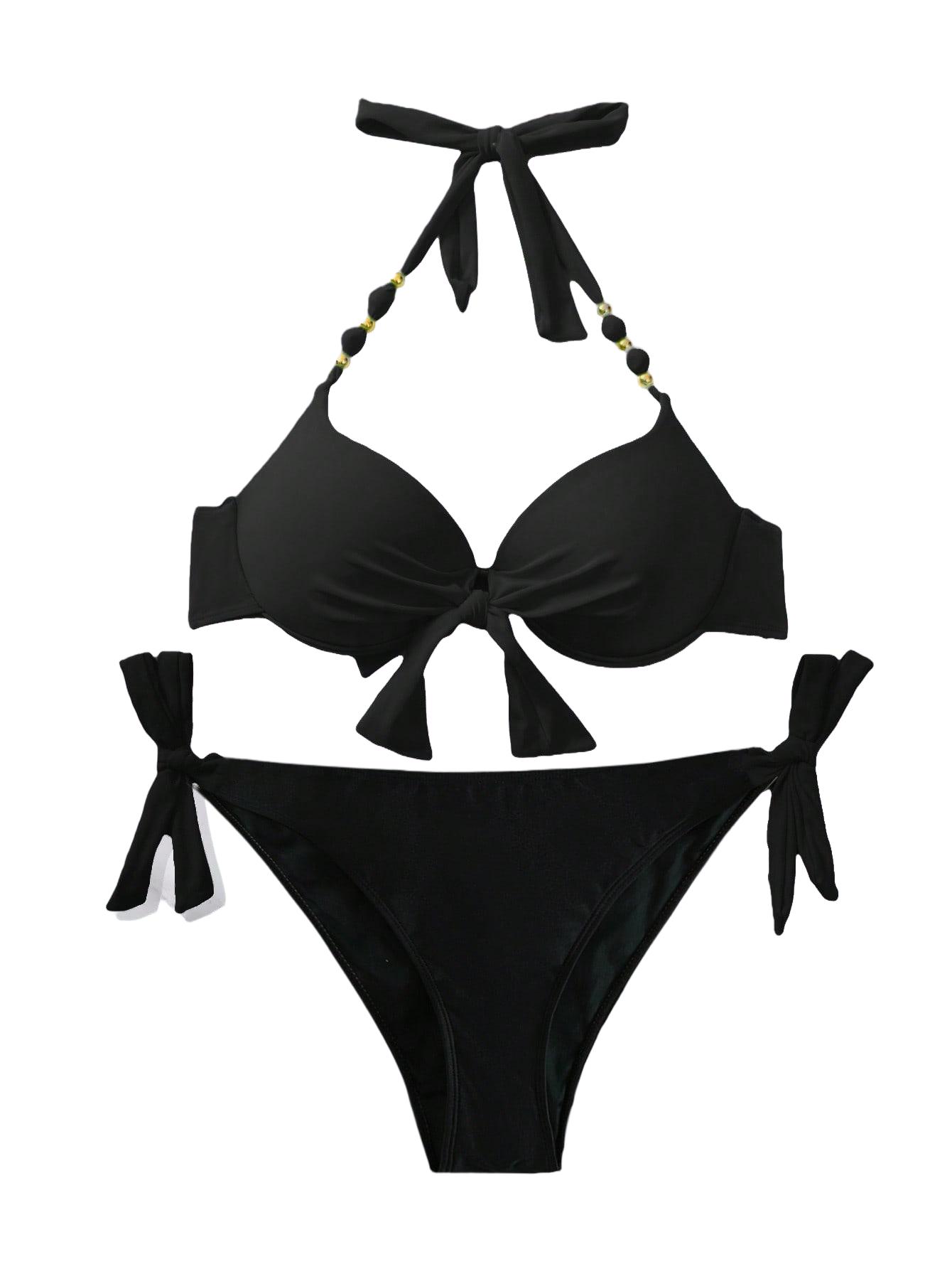 CZARNE DWUCZĘŚCIOWE BIKINI DAMSKIE