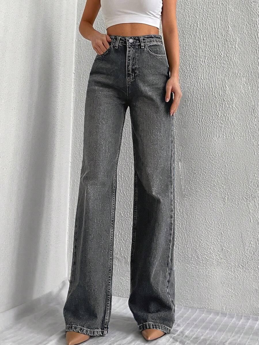 SZARE SPODNIE JEANS 