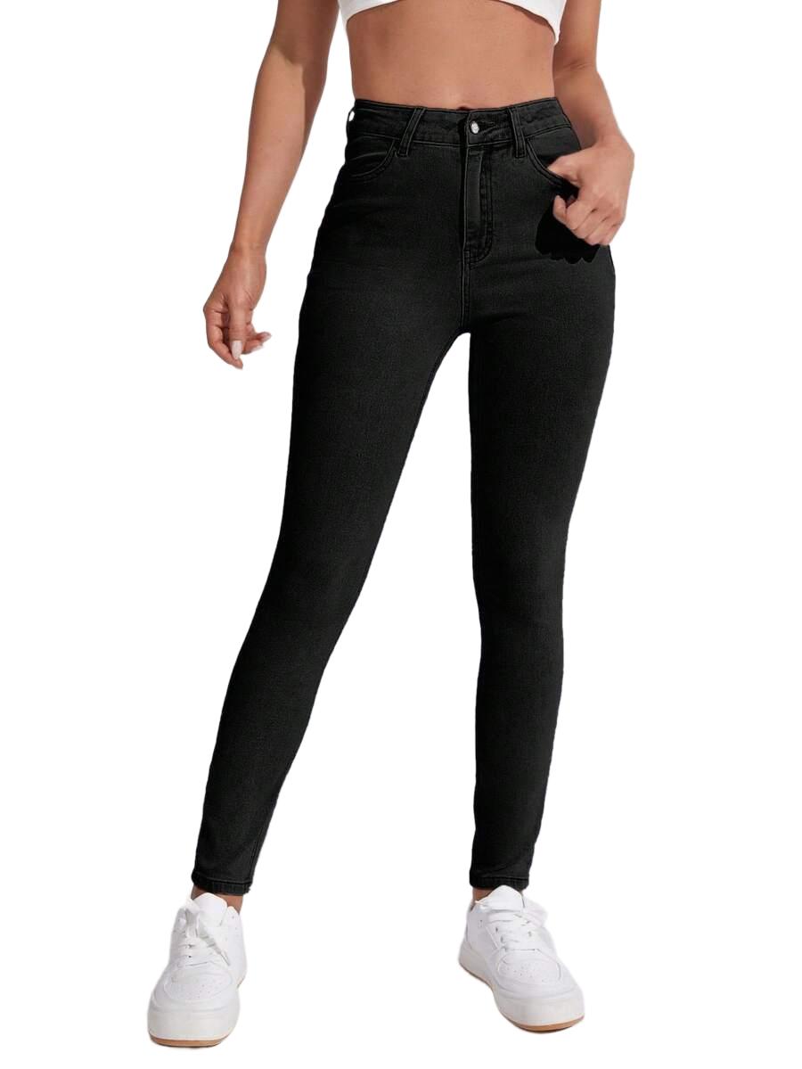 CZARNE SPODNIE JEANS