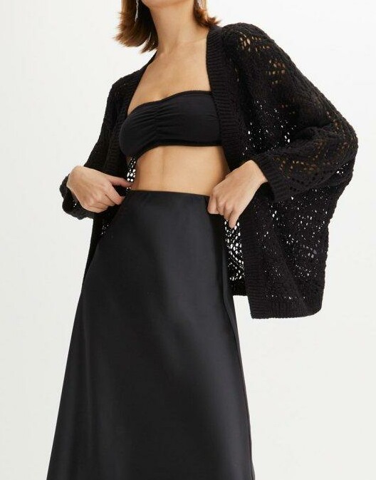 AŻUROWY SWETER DAMSKI PLUS SIZE NARZUTKA
