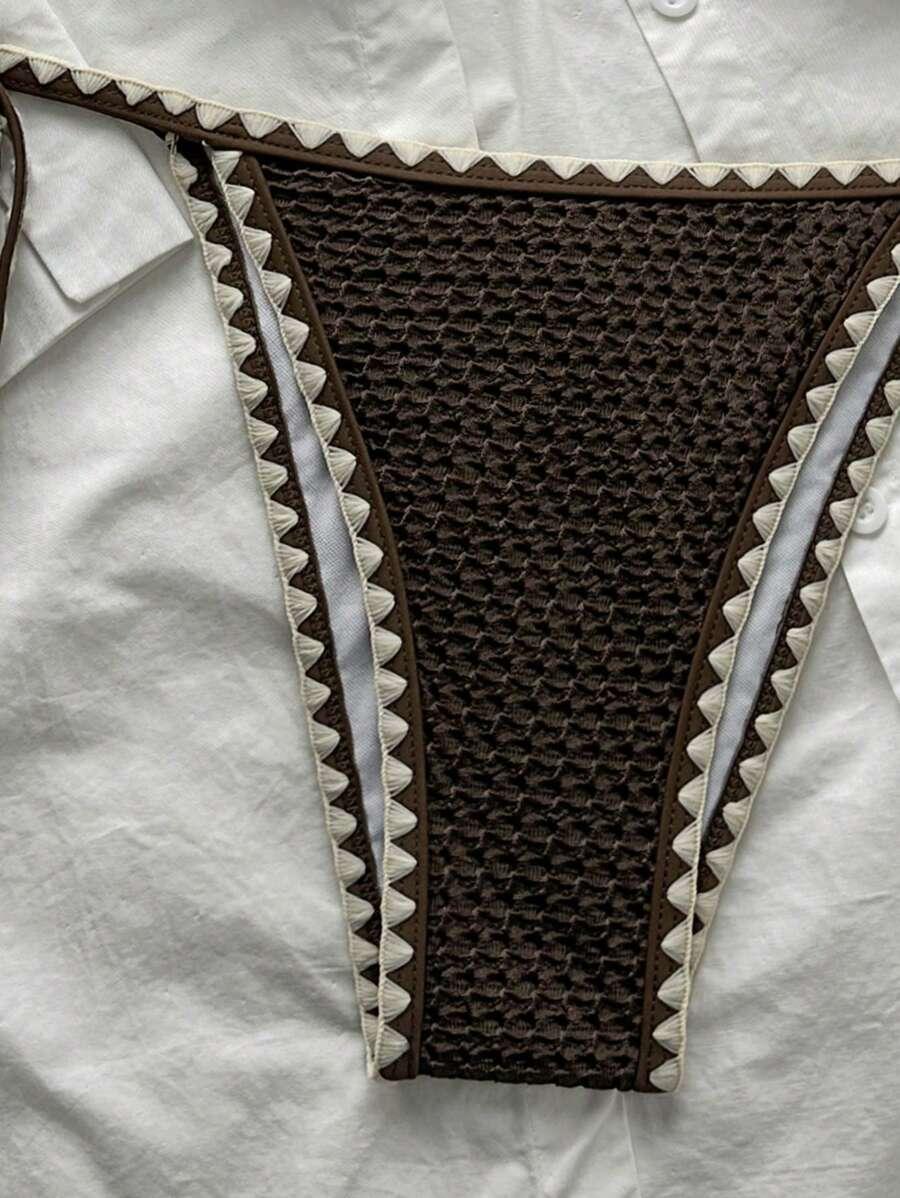 brązowy dół od bikini wiązanie