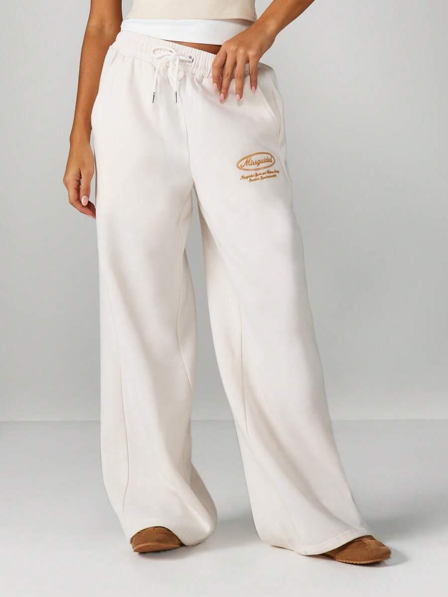 BEŻOWE SPODNIE DRESOWE