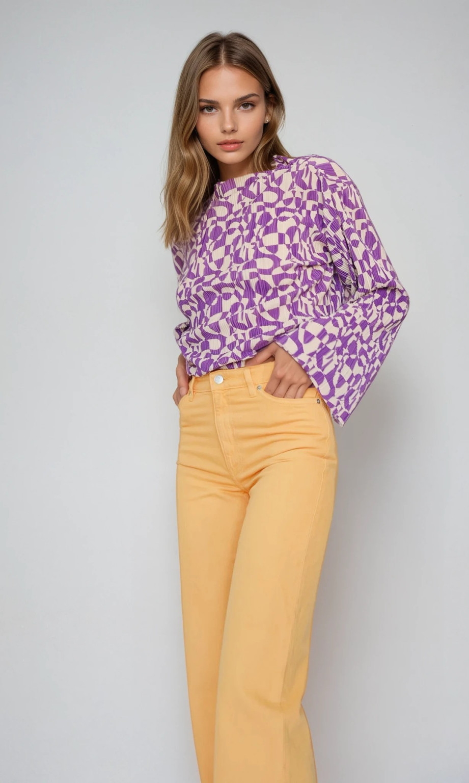 pomarańczowe spodnie jeans
