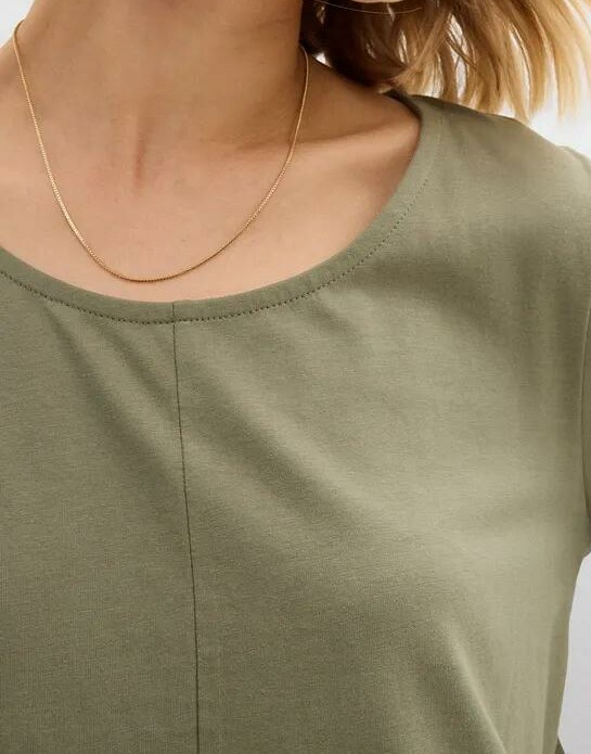 BLUZKA DAMSKA PLUS SIZE BAWEŁNA OKRĄGŁY DEKOLT RĘKAW 3/4