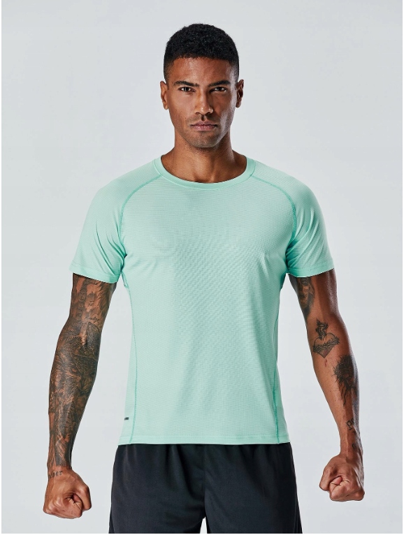 zielony t-shirt okrągły dekolt